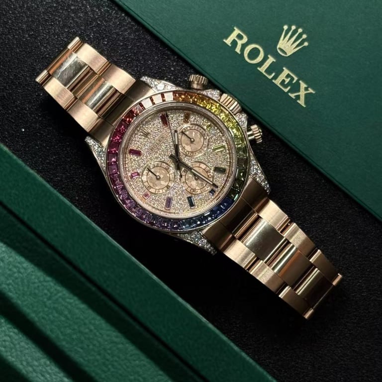 Daytona Rose Gold Rainbow Diamond Pave Dial 40mm Product Image 1