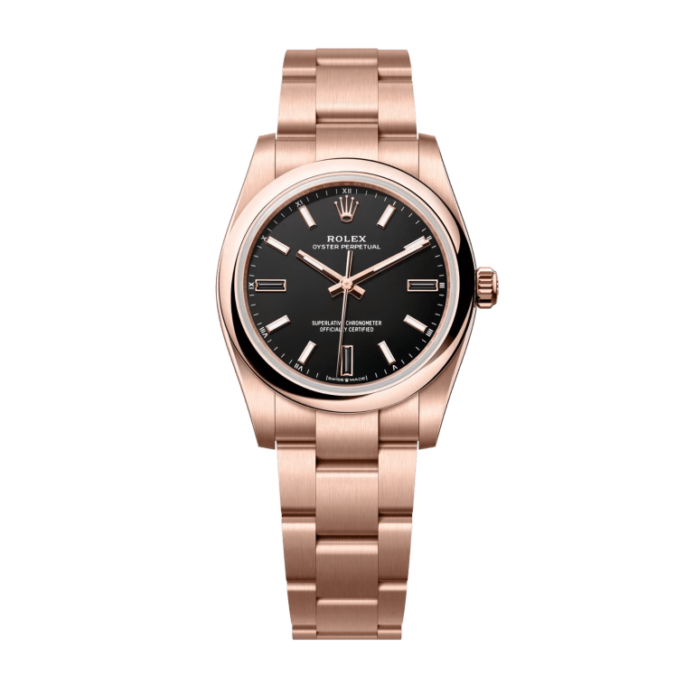 Oyster Perpetual Rose Gold Black Dial 34mm Product Image 1