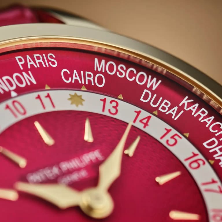 World Time Yellow Gold Red Dial 36mm Product Image 6