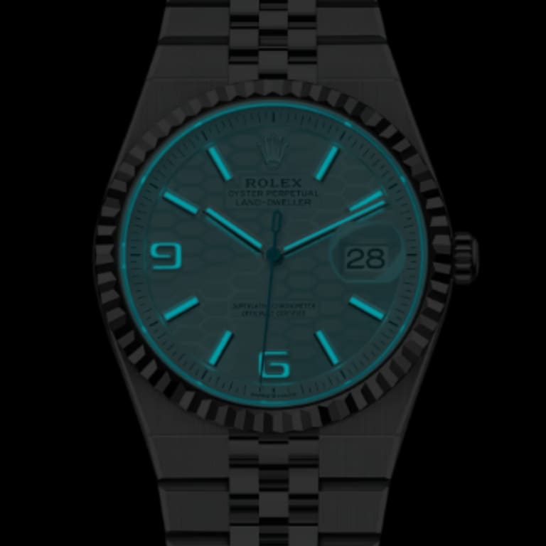 Land-Dweller Platinum Ice Blue Honeycomb Dial 36mm Product Image 2