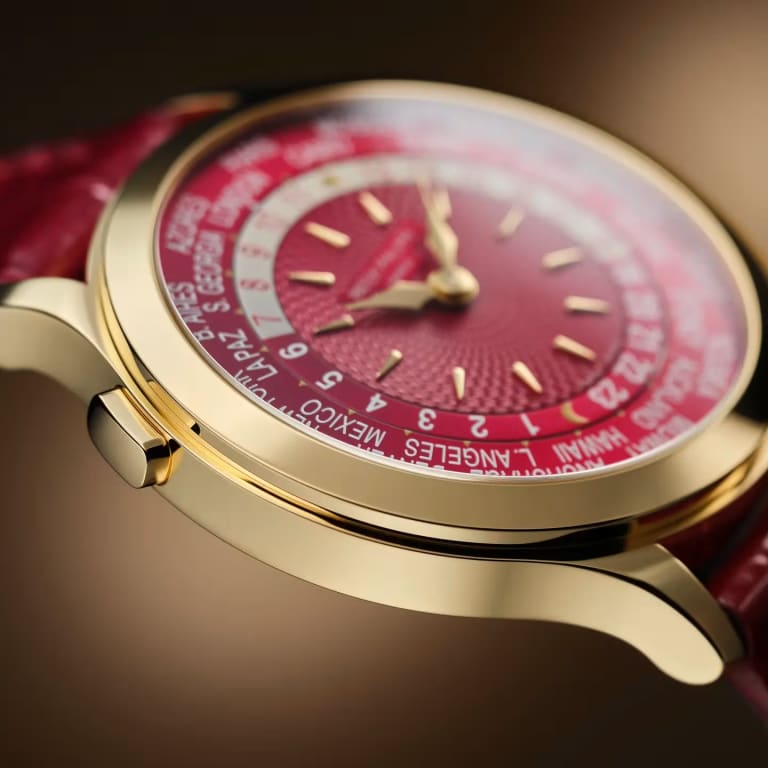 World Time Yellow Gold Red Dial 36mm Product Image 4