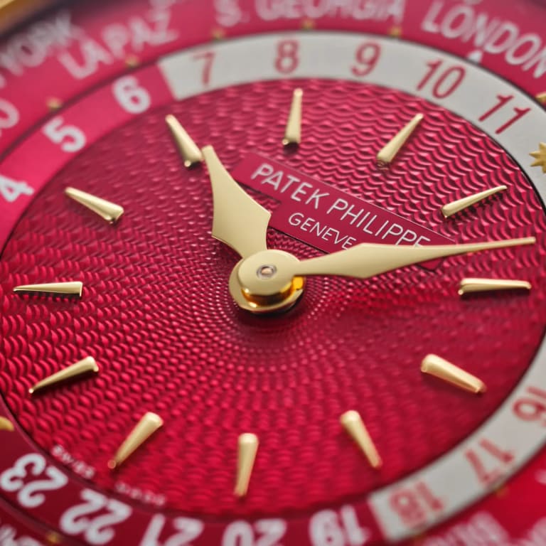 World Time Yellow Gold Red Dial 36mm Product Image 5