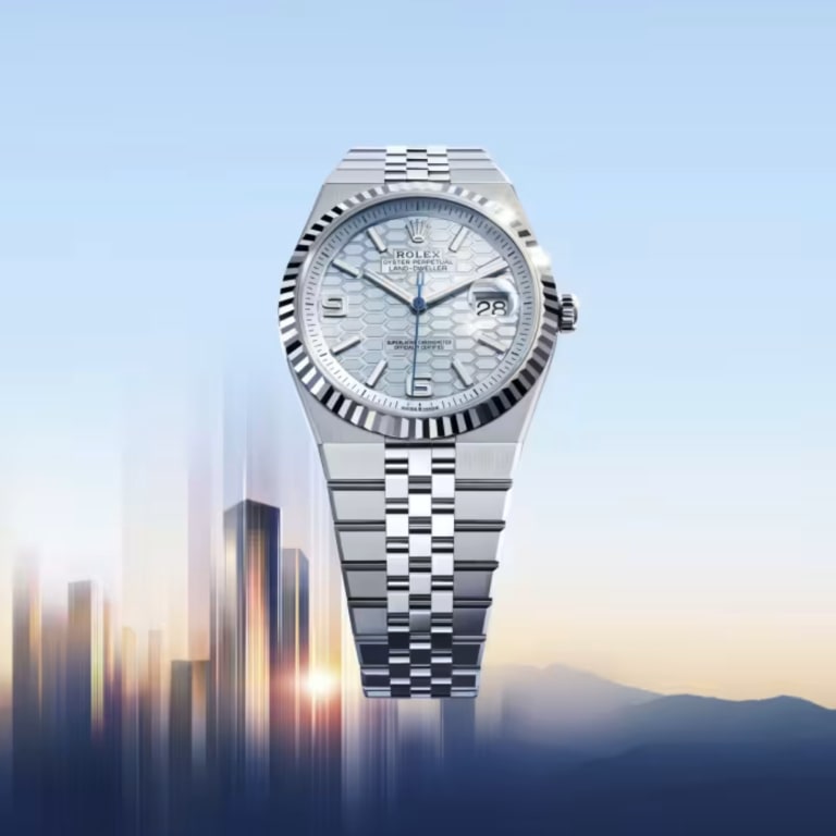 Land-Dweller Platinum Ice Blue Honeycomb Dial 40mm Product Image 1