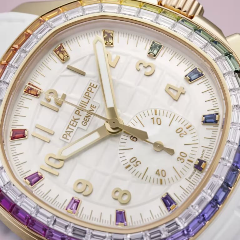 Aquanaut Luce "Rainbow" Chronograph Rose Gold Diamond White Dial 39mm Product Image 3