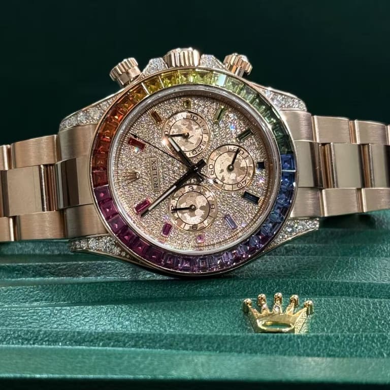 Daytona Rose Gold Rainbow Diamond Pave Dial 40mm Product Image 2