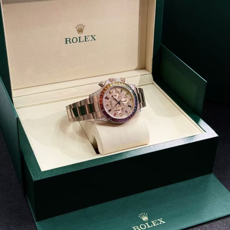 Daytona Rose Gold Rainbow Diamond Pave Dial 40mm Product Image 6