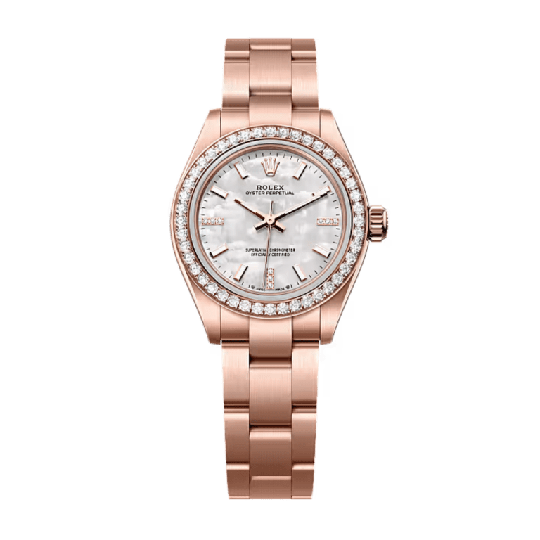 Oyster Perpetual Rose Gold Diamond Mother of Pearl Dial 34mm Product Image 1