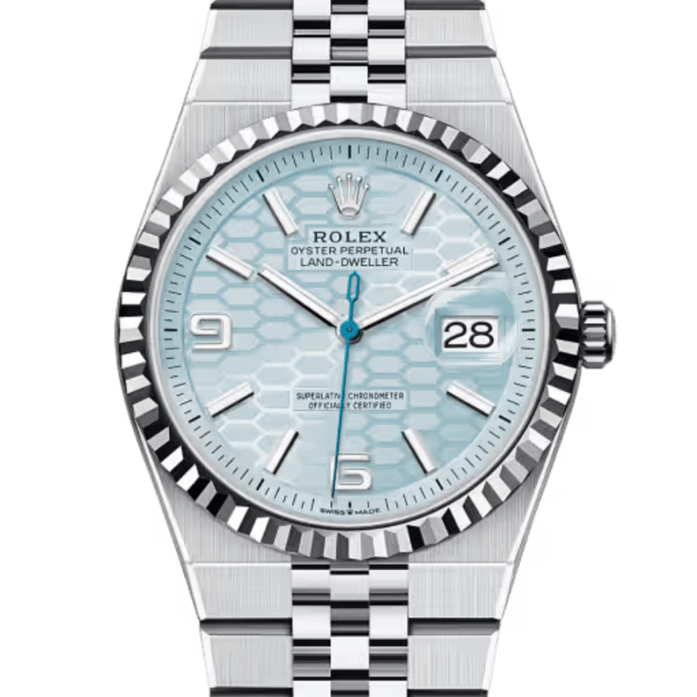 Land-Dweller Platinum Ice Blue Honeycomb Dial 36mm Product Image 1