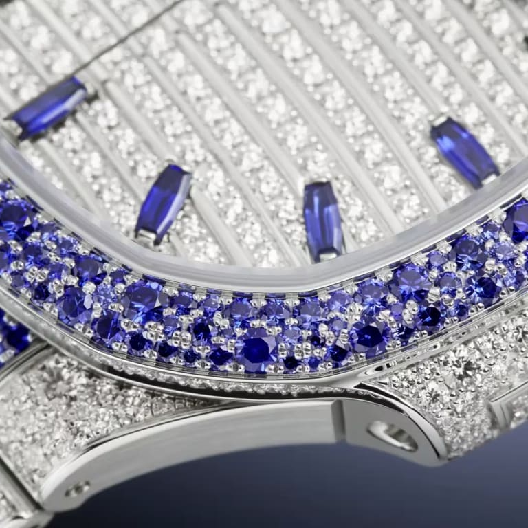 Nautilus Haute Joaillerie White Gold Sapphire Diamond Pave Dial 35mm Product Image 3