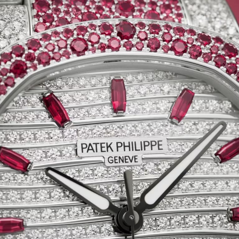 Nautilus Haute Joaillerie White Gold Ruby Diamond Pave Dial 35mm Product Image 2