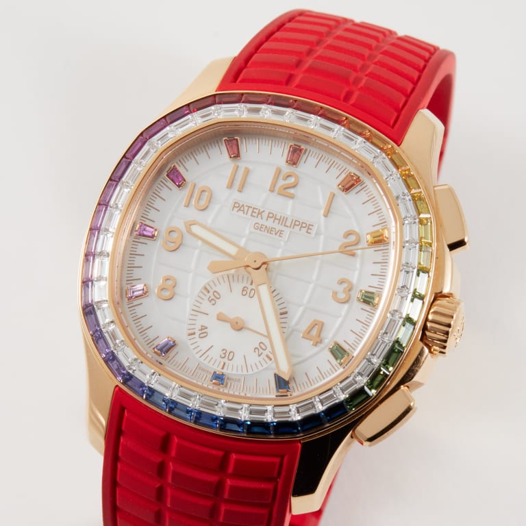 Aquanaut Luce "Rainbow" Chronograph Rose Gold Diamond White Dial 39mm Product Image 1