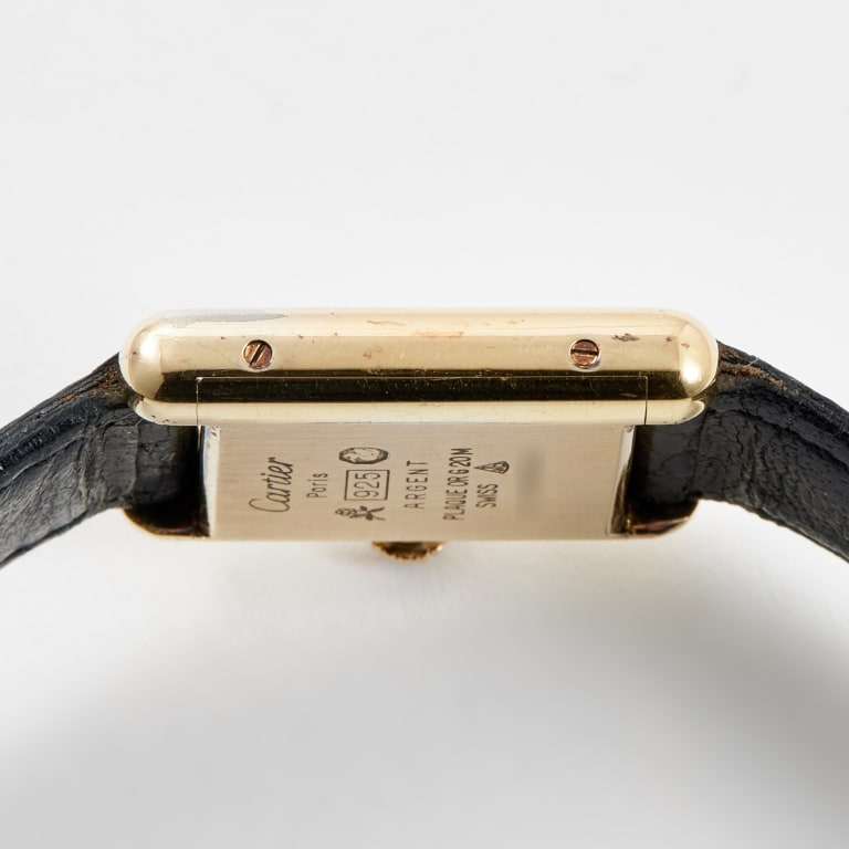 Vintage Tank Vermeil Gold Plated Black Dial 21mm Product Image 6