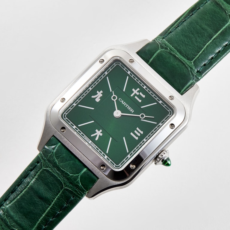 Santos-Dumont "Les Flaneurs" Steel Green Dial 43mm Product Image 1