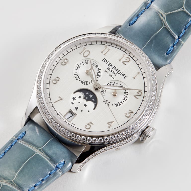 Annual Calendar "Tiffany & Co." White Gold Diamond Silver Dial 38mm Product Image 1