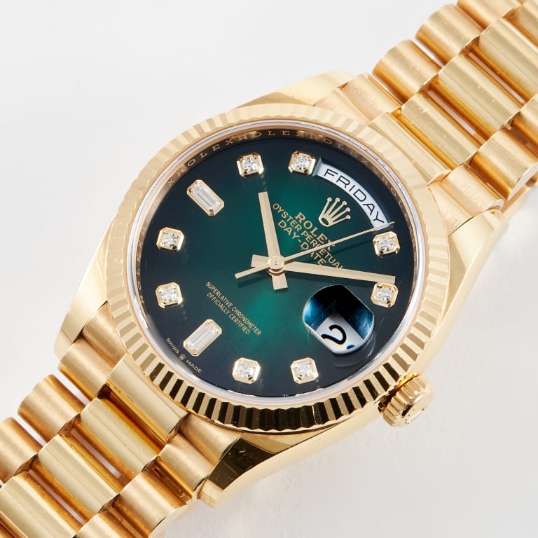 Day-Date Yellow Gold Green Dial 36mm Product Image 1
