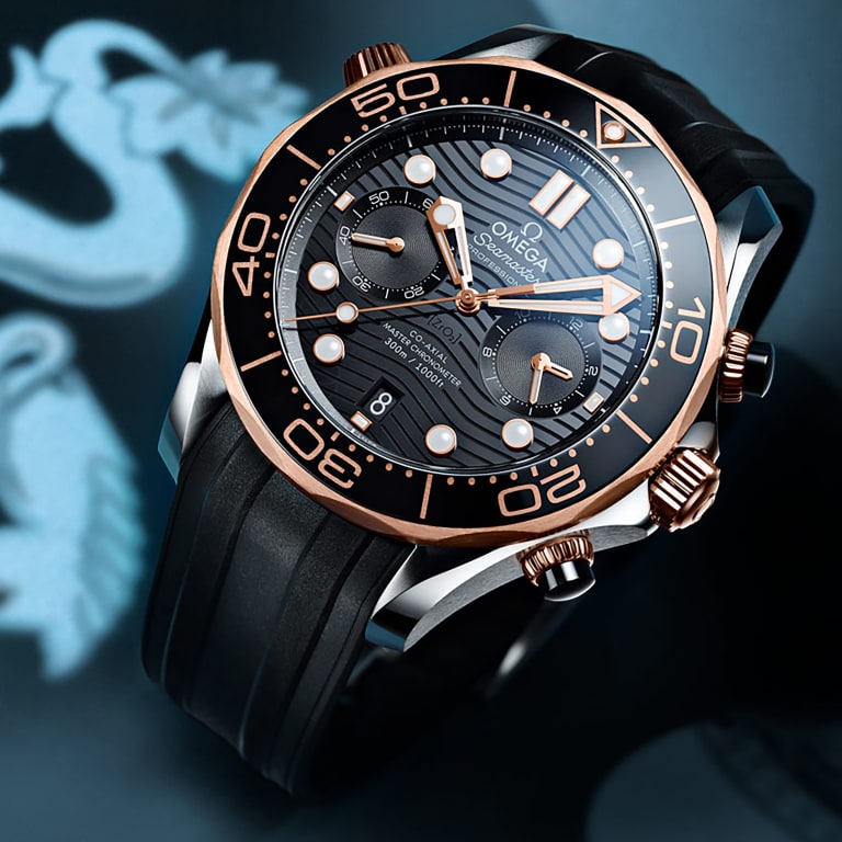 Seamaster Diver 300m Chronograph Rose Gold & Steel Black Dial 44mm Product Image 6