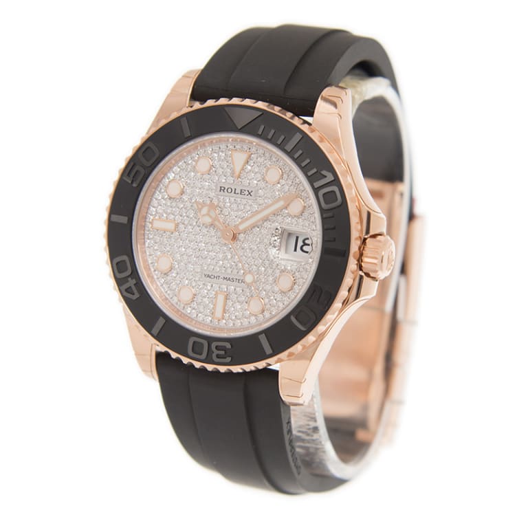 Yacht-Master Rose Gold Oysterflex Pave Dial 37mm Product Image 3