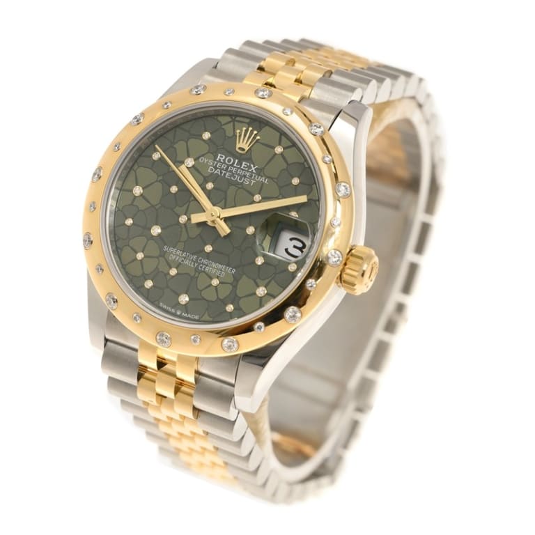Datejust Yellow Gold & Steel Diamond Jubilee Green Floral Dial 31mm Product Image 2