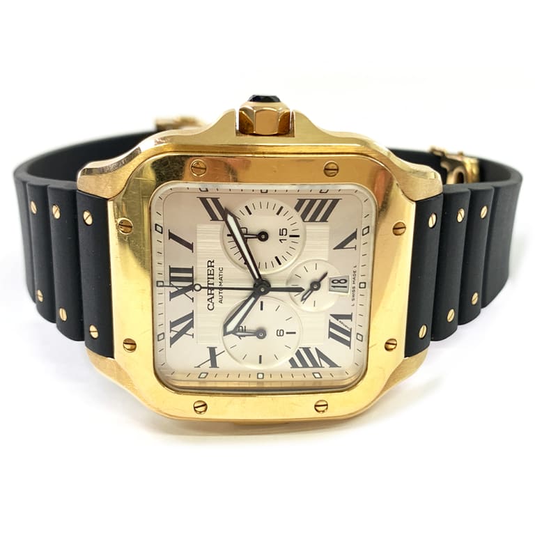 Santos de Cartier Chronograph Rose Gold Silver Dial 43mm Product Image 3