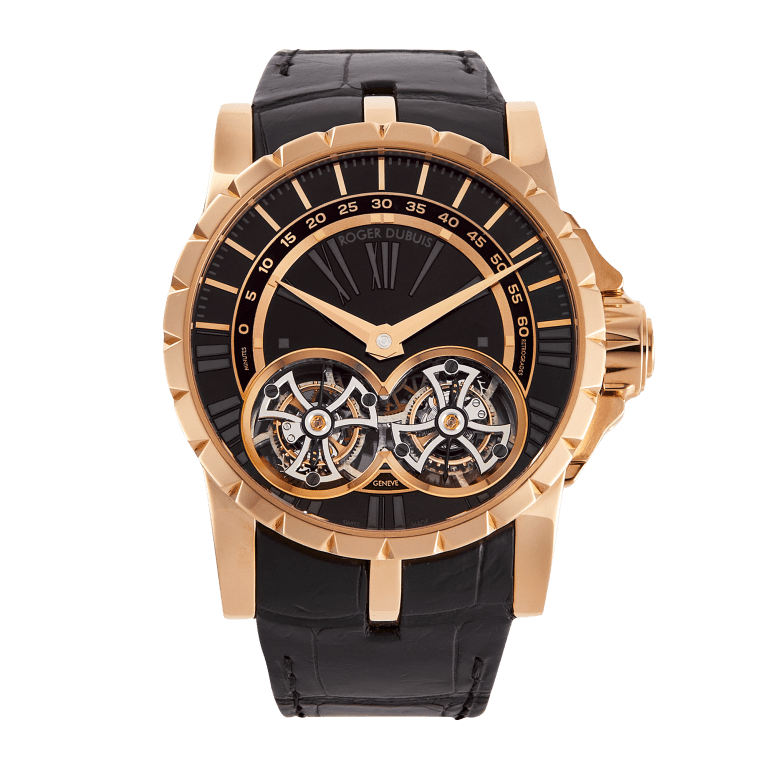 Excalibur Double Flying Tourbillion Rose Gold Black Dial 46mm Product Image 1
