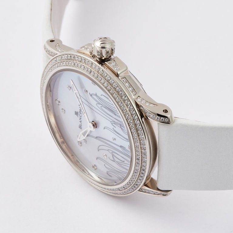 Ultra Slim White Gold Diamond Mother of Pearl Dial 34mm Product Image 3