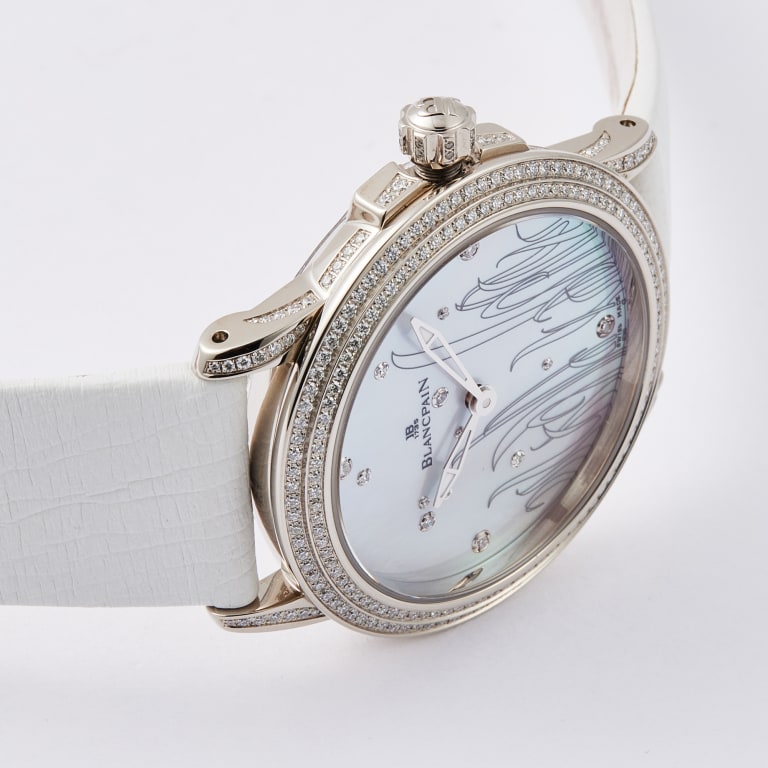 Ultra Slim White Gold Diamond Mother of Pearl Dial 34mm Product Image 4
