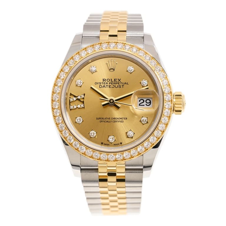 Lady-Datejust Yellow Gold & Steel Diamond Champagne Dial 28mm Product Image 2