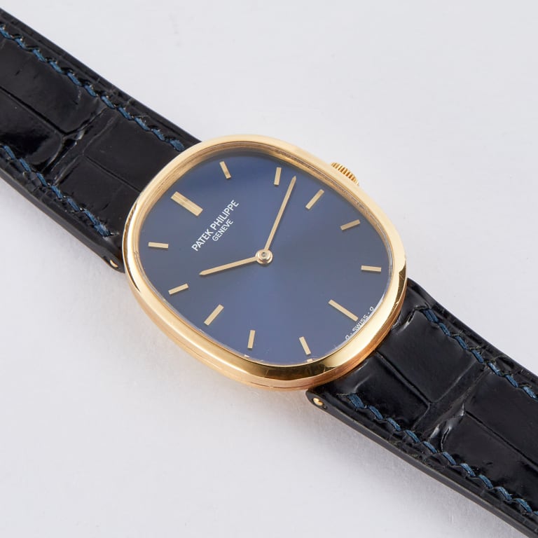 Vintage Ellipse Yellow Gold Blue Dial 27mm Product Image 1