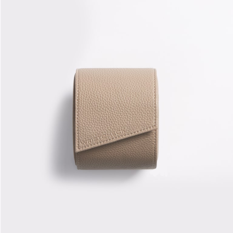 Wristcheck Single Watch Roll In Beige Product Image 6