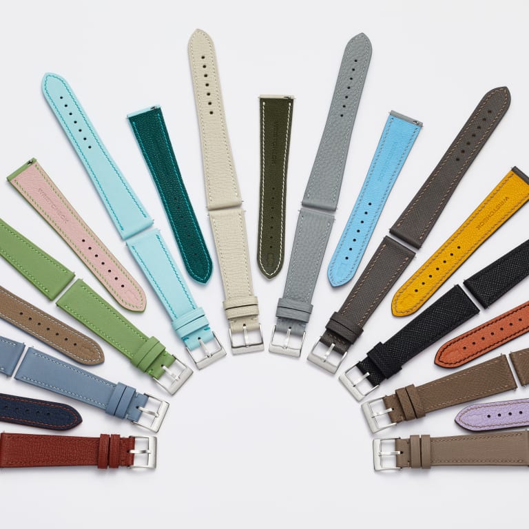 "Strapped for Time" Hand-Stitched Baby Blue Swift Watch Strap (Made to Order) Product Image 9