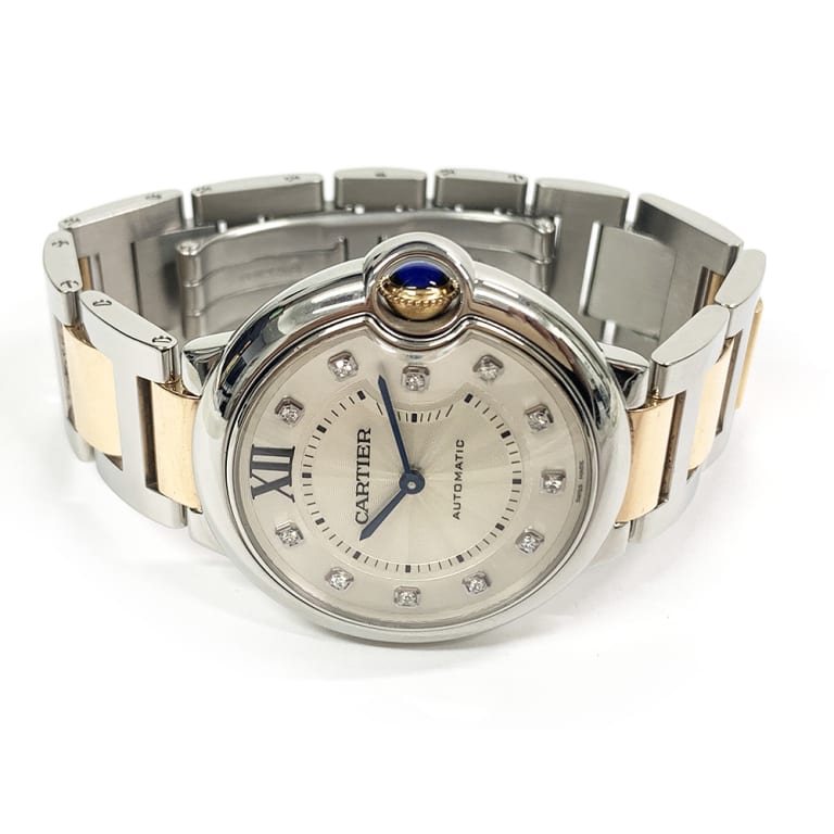 Ballon Bleu de Cartier Rose Gold & Steel Diamond Silver Dial 36mm Product Image 2