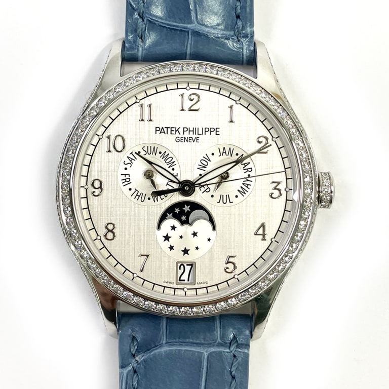 Annual Calendar White Gold Diamond Silver Dial 38mm Product Image 1