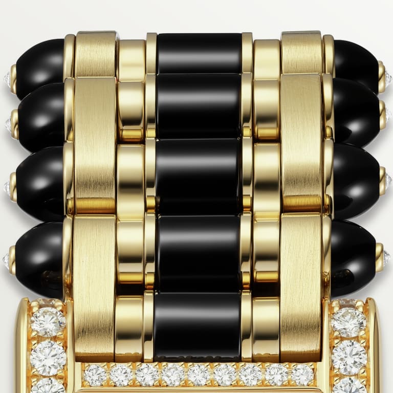 Tank Jewellery Yellow Gold Diamond Black Dial 24mm Product Image 2