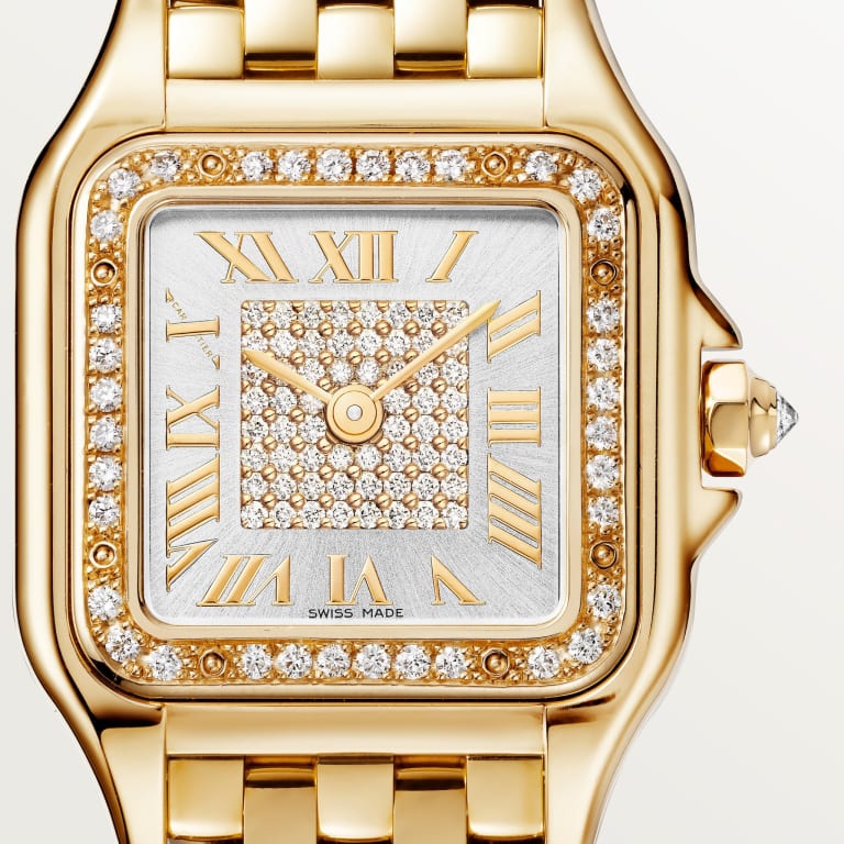 Panthère de Cartier Yellow Gold Diamond Silver Pave Dial 22mm Product Image 1