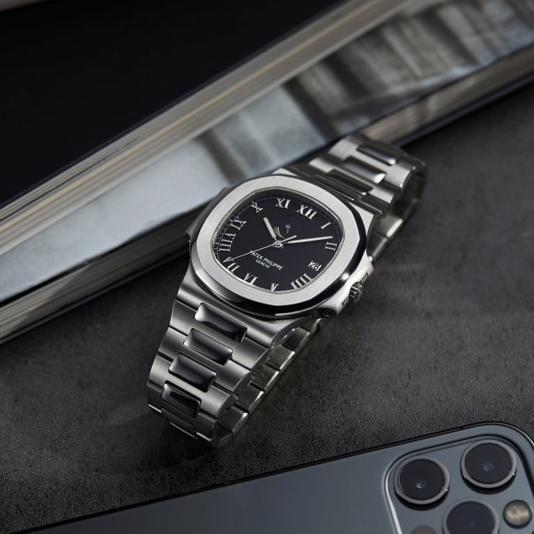 Nautilus Power Reserve Steel Black Dial 40mm Product Image 1