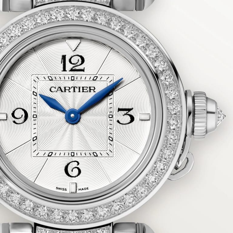 Pasha de Cartier White Gold Diamond Silver Dial 30mm Product Image 1