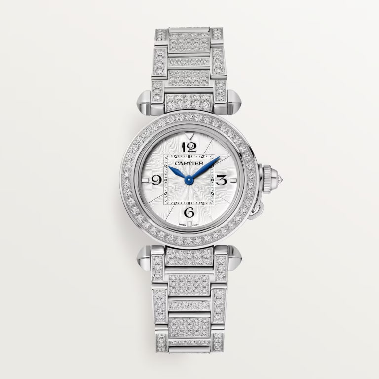 Pasha de Cartier White Gold Diamond Silver Dial 30mm Product Image 2