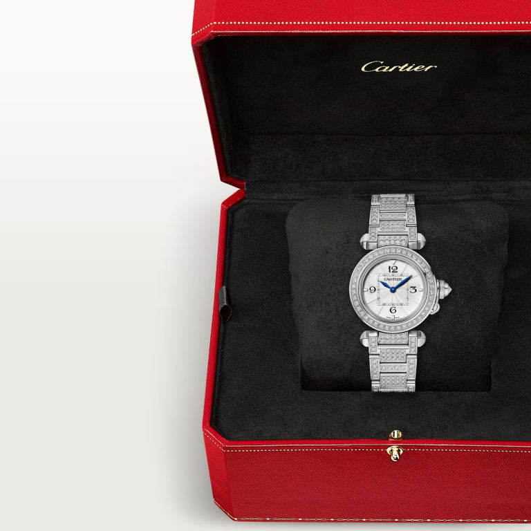 Pasha de Cartier White Gold Diamond Silver Dial 30mm Product Image 4