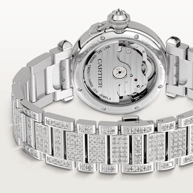 Pasha de Cartier White Gold Diamond Silver Dial 35mm Product Image 4