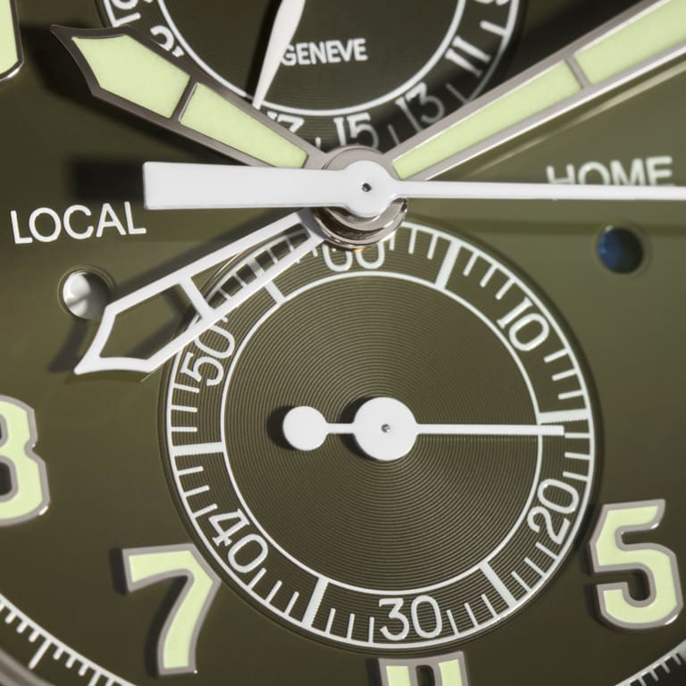 Calatrava Pilot Travel Time Chronograph White Gold Green Dial 42mm Product Image 4
