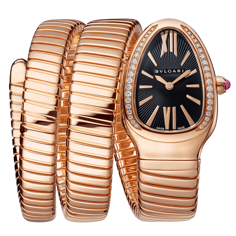 Serpenti Tubogas Double Tour Rose Gold Diamond Black Dial 35mm Product Image 1