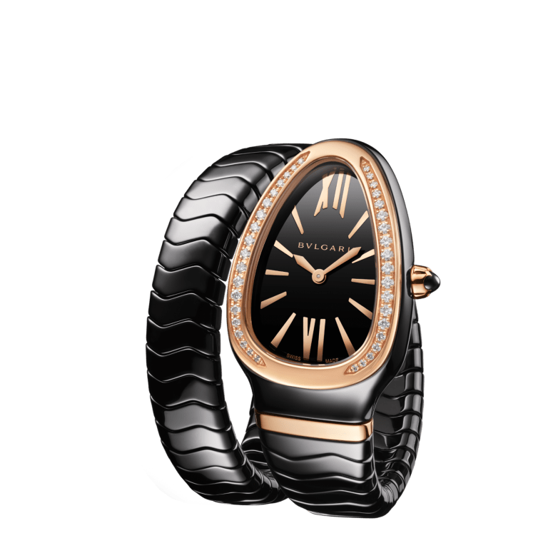 Serpenti Spiga Rose Gold & Ceramic Diamond Black Dial 35mm Product Image 2