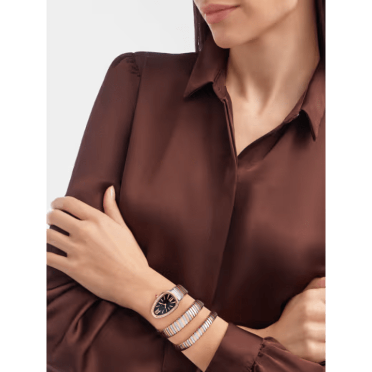 Serpenti Tubogas Rose Gold & Steel Diamond Black Dial 35mm Product Image 3