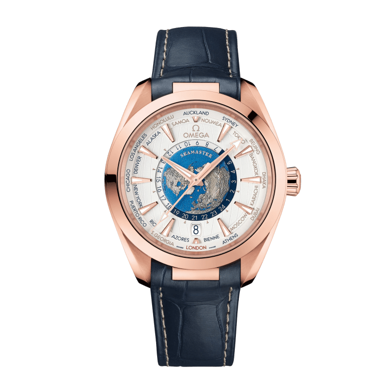 Aqua Terra Worldtimer Rose Gold Silver Dial 43mm Product Image 1