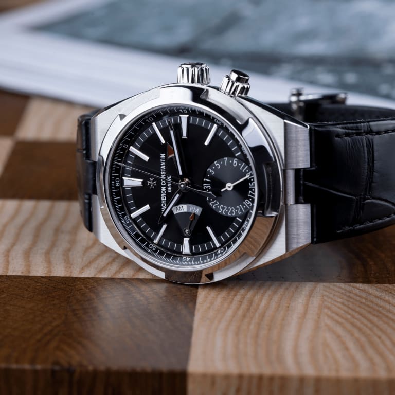 Overseas Dual Time Steel Black Dial 41mm Product Image 1