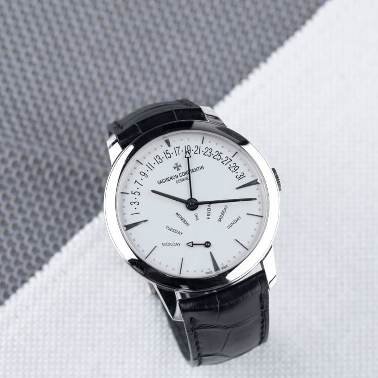 Patrimony Retrograde Day-Date White Gold Silver Dial 43mm Product Image 1