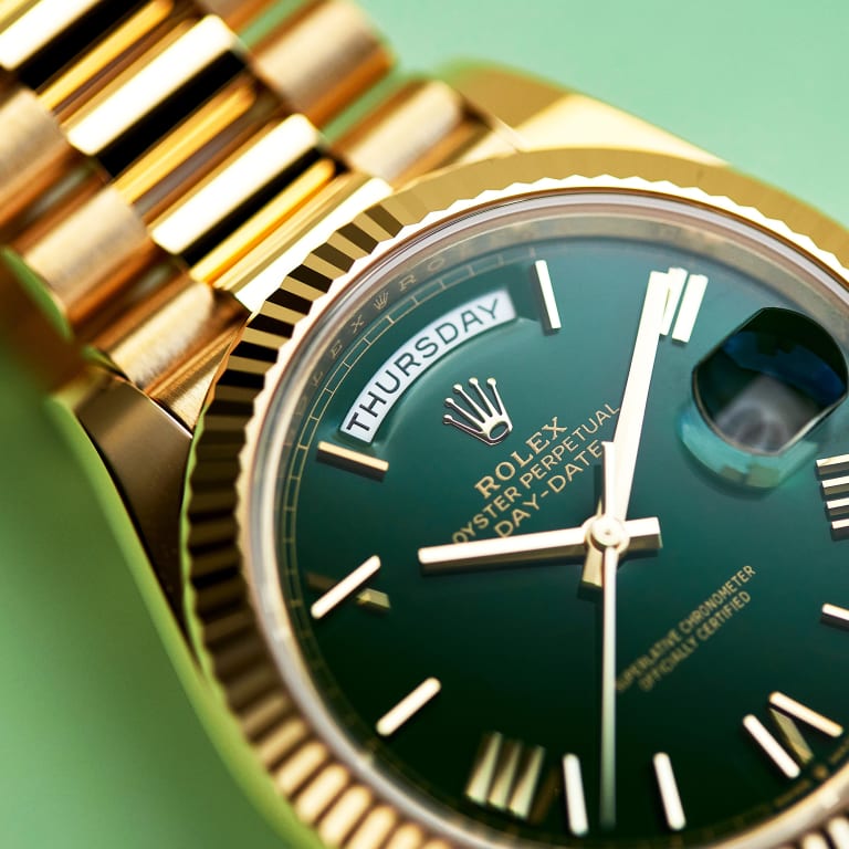 Day-Date Yellow Gold Green Dial 40mm Product Image 2