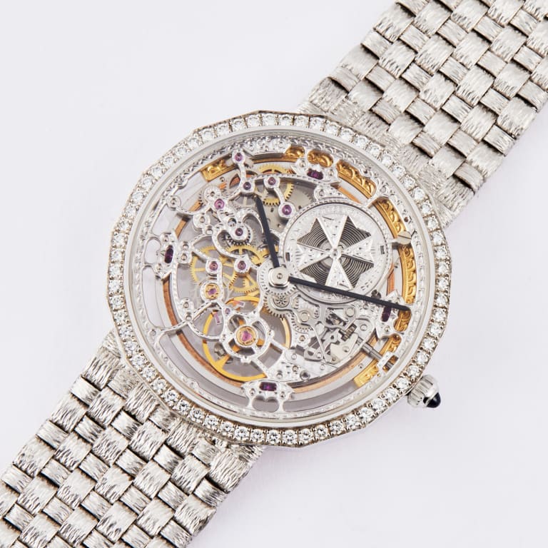 Patrimony Squelette White Gold Diamond Skeleton Dial 34mm Product Image 1