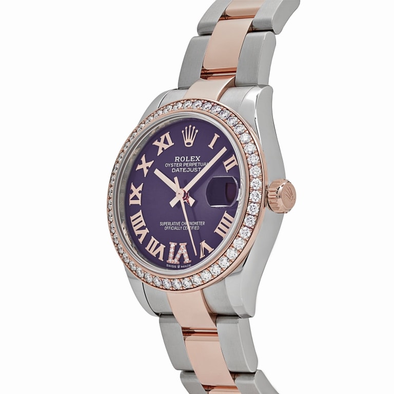 Datejust Rose Gold & Steel Diamond Purple Dial 31mm Product Image 1
