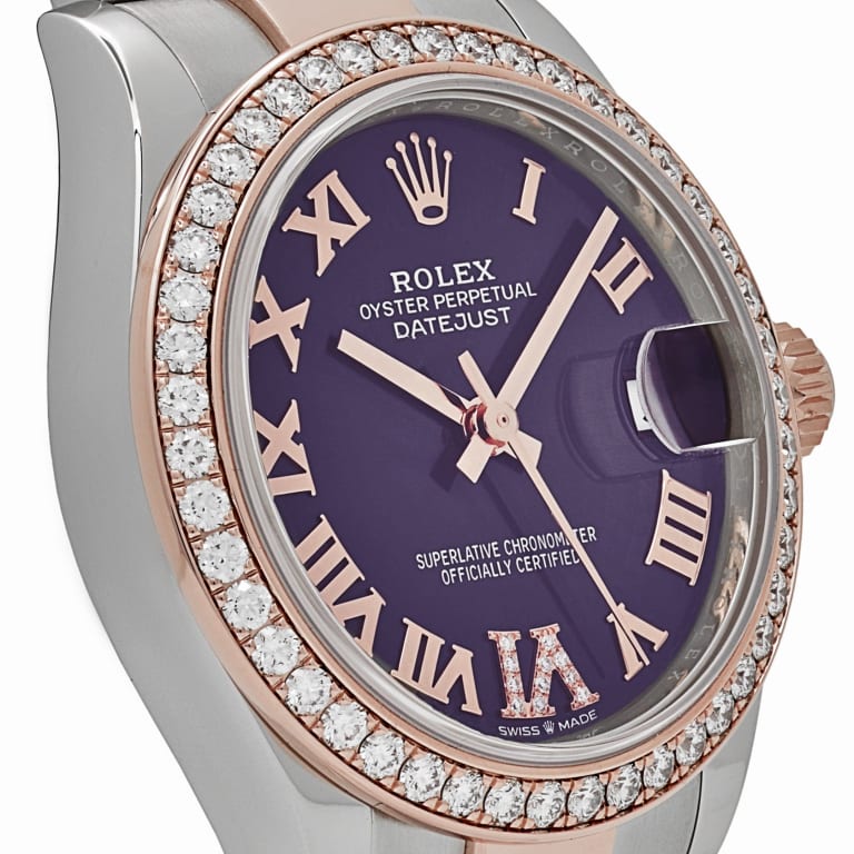 Datejust Rose Gold & Steel Diamond Purple Dial 31mm Product Image 3